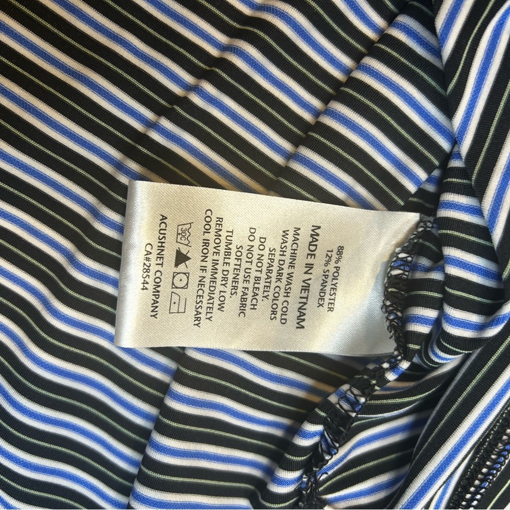 FootJoy Men’s Black White Blue Striped Polo Shirt XXL Golf - Picture 7 of 9